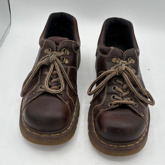 Dr Martens 6 Eye Chunky Oxford Brown Leather 12312 Shoes Doc Mens 12 Y2K 90s main image 9